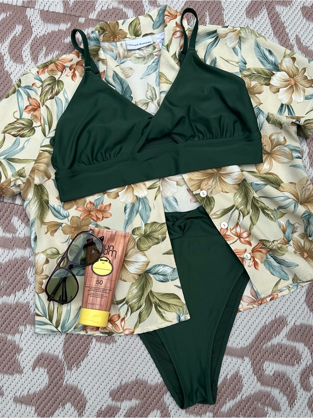 Aerie Twist Longline Scoop Bikini Top ONLY ‘Sycamore’ Green | Size XL